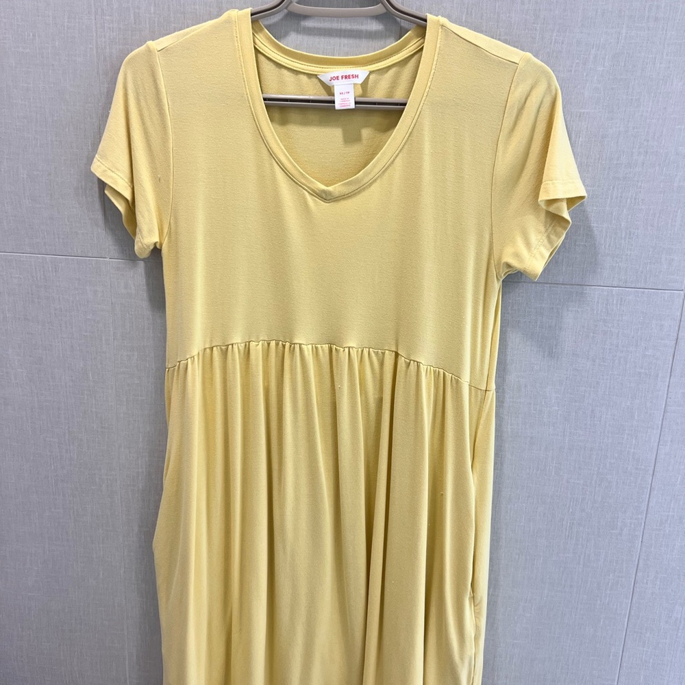Joe Fresh Yellow Short Sleeve Tunic Top
